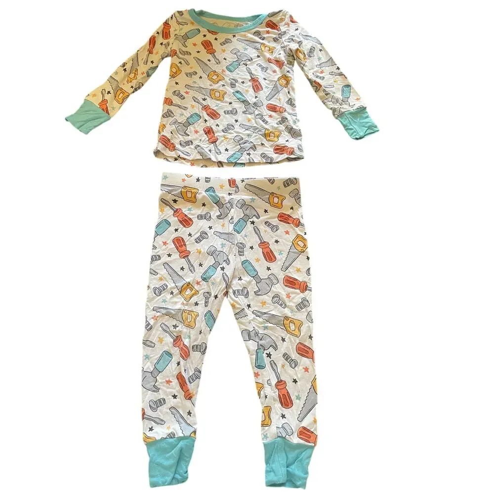 CADEN LANE Bamboo Snug-Fit Tool Pajama Set Baby Boy 12-18 Months